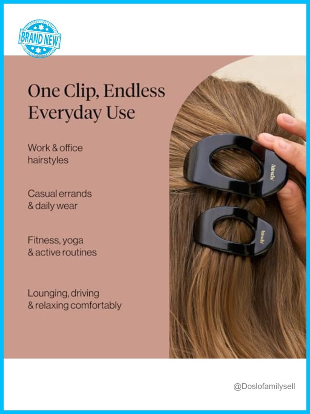 Small Flat Claw Hair Clips, Strong Hold for Thick & Fine Hair, Non-Slip - Picture 5 of 5